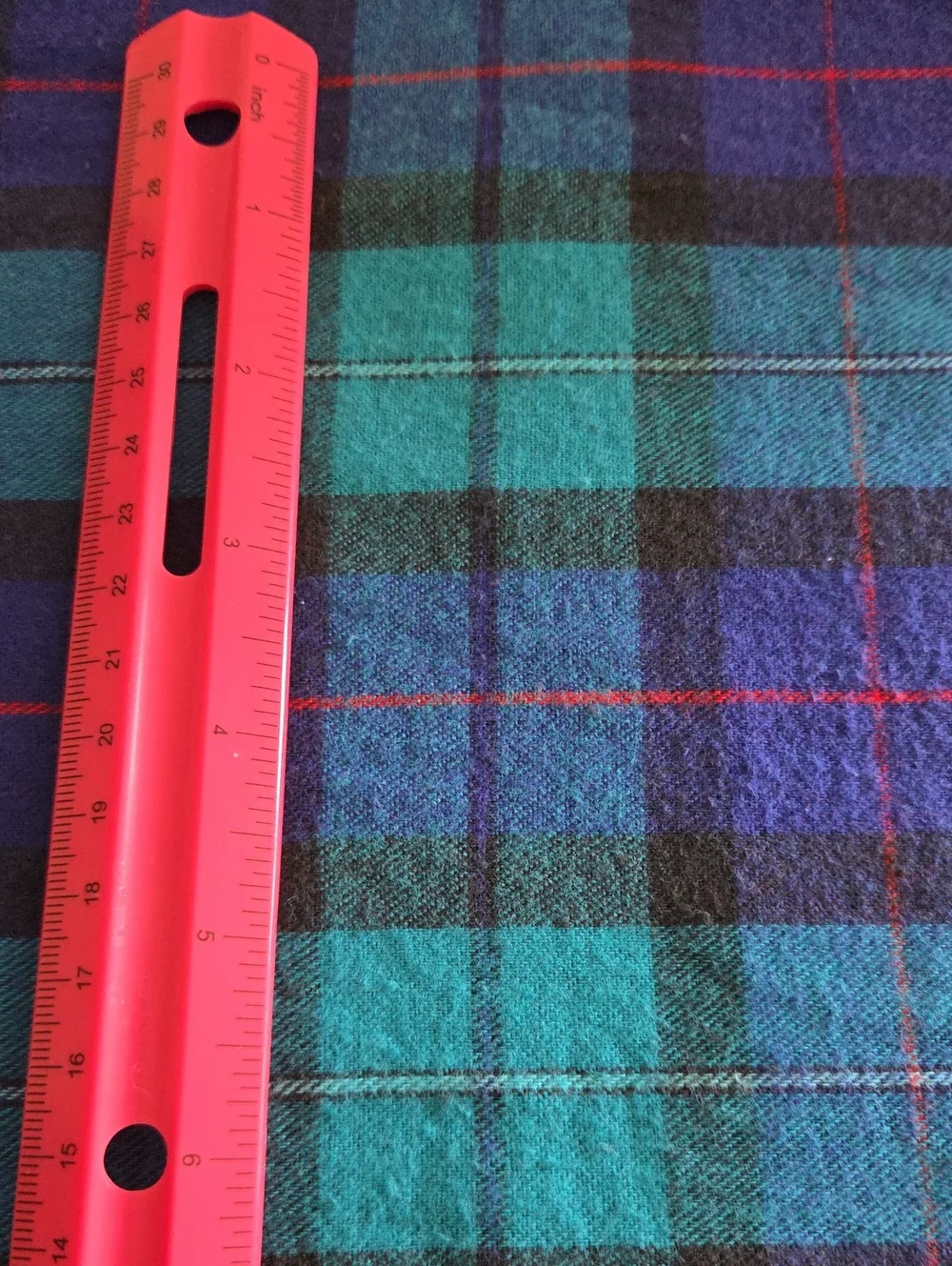 Flannel Cotton Sewing Fabric Blues Red Black Greens 3 Yards